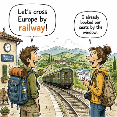 railway (demiryolu) karikatürü — diyalogla bağlam içinde öğren