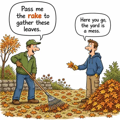 rake (tırmık) karikatürü — diyalogla bağlam içinde öğren