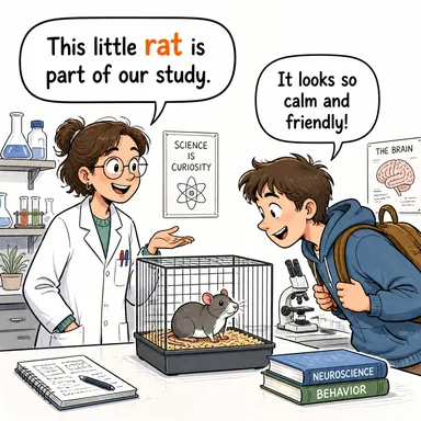rat (sıçan, iri fare; (argo) hain) karikatürü — diyalogla bağlam içinde öğren