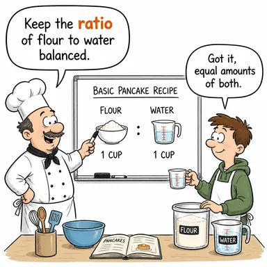 ratio (oran, nispet) karikatürü — diyalogla bağlam içinde öğren