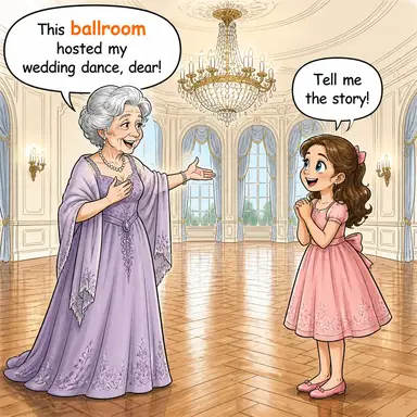 ballroom (balo salonu) karikatürü — diyalogla bağlam içinde öğren