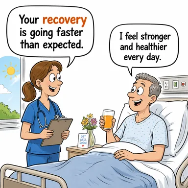 recovery (iyileşme, kurtarma, toparlanma) karikatürü — diyalogla bağlam içinde öğren