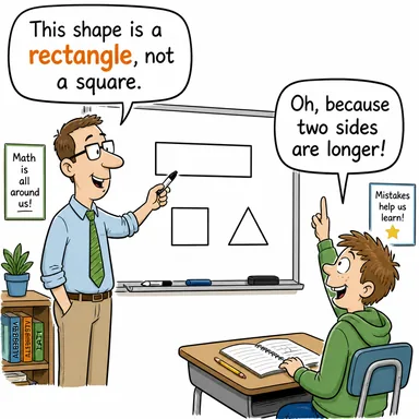 rectangle (dikdörtgen) karikatürü — diyalogla bağlam içinde öğren
