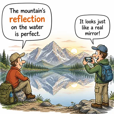 reflection (yansıma, derin düşünme) karikatürü — diyalogla bağlam içinde öğren
