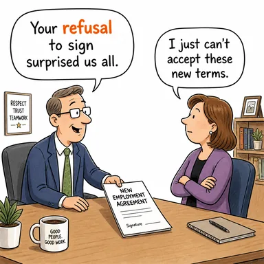 refusal (red, geri çevirme) karikatürü — diyalogla bağlam içinde öğren