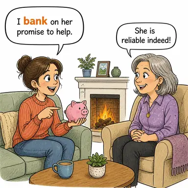 bank (banka ile çalışmak, (bank on) bel bağlamak) karikatürü — diyalogla bağlam içinde öğren