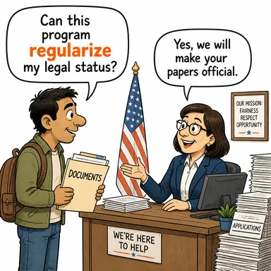 regularize (düzenli hale getirmek, yasallaştırmak) karikatürü — diyalogla bağlam içinde öğren