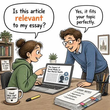 relevant (ilgili, alakalı, yerinde) karikatürü — diyalogla bağlam içinde öğren