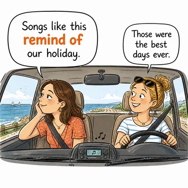 remind of (hatırlatmak, anımsatmak, çağrıştırmak) karikatürü — diyalogla bağlam içinde öğren