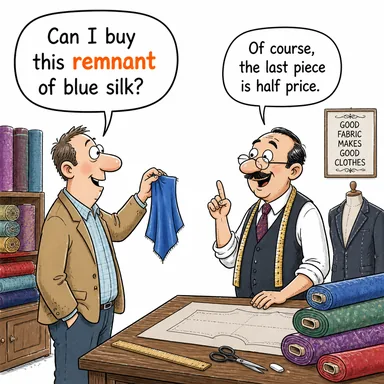 remnant (kalıntı, artık, iz) karikatürü — diyalogla bağlam içinde öğren