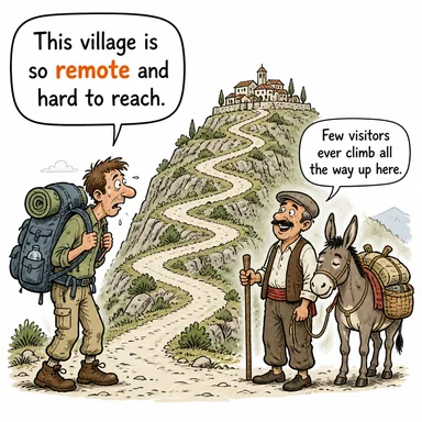 remote (uzak, ırak, ücra, (ihtimal) zayıf) karikatürü — diyalogla bağlam içinde öğren