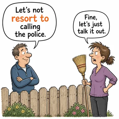 resort to ((son çare olarak) başvurmak, tevessül etmek) karikatürü — diyalogla bağlam içinde öğren