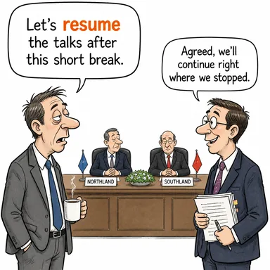 resume (yeniden başlamak, (kaldığı yerden) devam etmek) karikatürü — diyalogla bağlam içinde öğren