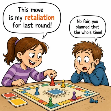 retaliation (misilleme, intikam) karikatürü — diyalogla bağlam içinde öğren