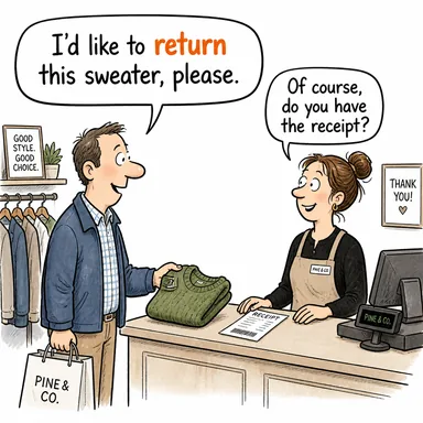 return (dönmek, iade etmek, geri vermek) karikatürü — diyalogla bağlam içinde öğren