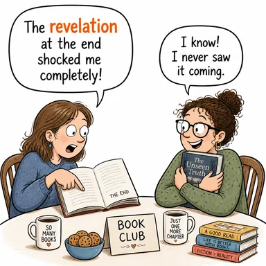 revelation (açığa vurma, ifşaat, vahiy) karikatürü — diyalogla bağlam içinde öğren