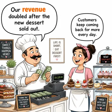 revenue (gelir, hasılat) karikatürü — diyalogla bağlam içinde öğren