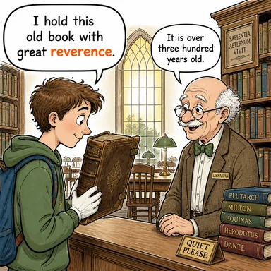 reverence (derin saygı, hürmet) karikatürü — diyalogla bağlam içinde öğren