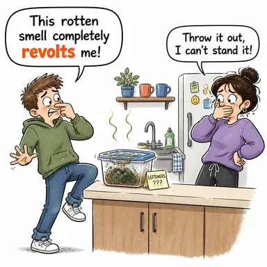 revolt (tiksindirmek, midesini bulandırmak) karikatürü — diyalogla bağlam içinde öğren