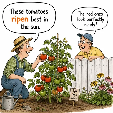 ripen (olgunlaşmak) karikatürü — diyalogla bağlam içinde öğren