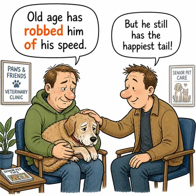 rob of (birini (bir şeyden) mahrum bırakmak, soymak) karikatürü — diyalogla bağlam içinde öğren
