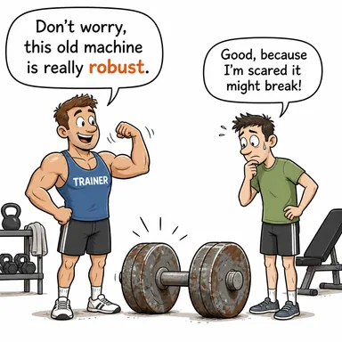 robust (sağlam, güçlü, dirençli) karikatürü — diyalogla bağlam içinde öğren