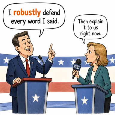 robustly (güçlü bir şekilde, kararlılıkla) karikatürü — diyalogla bağlam içinde öğren