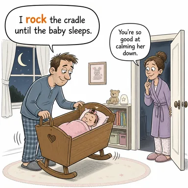 rock (sarsmak, sallamak (fiziksel veya mecazi)) karikatürü — diyalogla bağlam içinde öğren