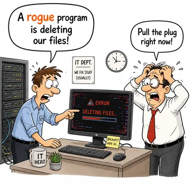 rogue (kontrolsüz, başıbozuk, tehlikeli (sistem dışı)) karikatürü — diyalogla bağlam içinde öğren