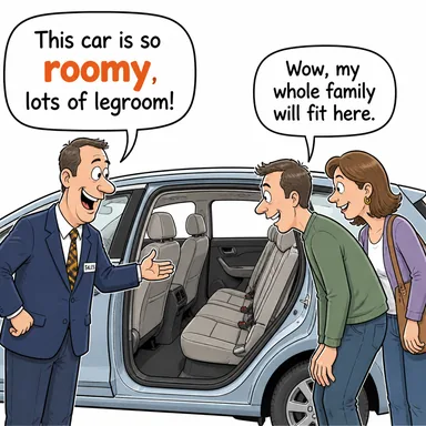 roomy (ferah, geniş) karikatürü — diyalogla bağlam içinde öğren