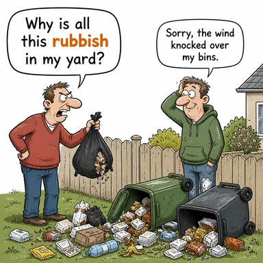 rubbish (çöp, saçmalık) karikatürü — diyalogla bağlam içinde öğren