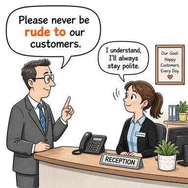 rude to (...-e karşı kaba) karikatürü — diyalogla bağlam içinde öğren
