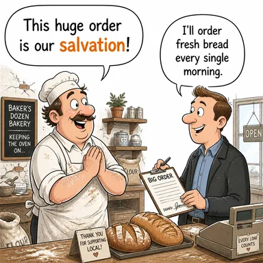 salvation (kurtuluş, selamet) karikatürü — diyalogla bağlam içinde öğren