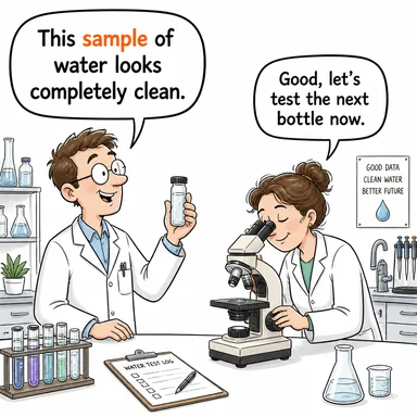 sample (örneklem, numune, örnek) karikatürü — diyalogla bağlam içinde öğren