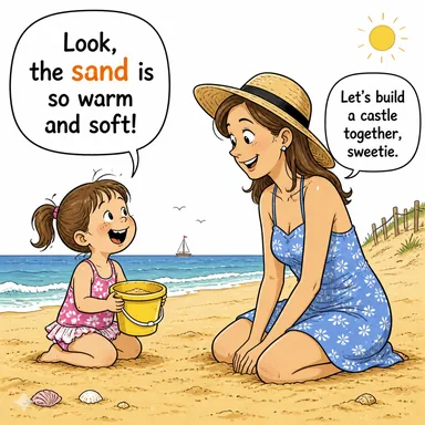 sand (kum) karikatürü — diyalogla bağlam içinde öğren