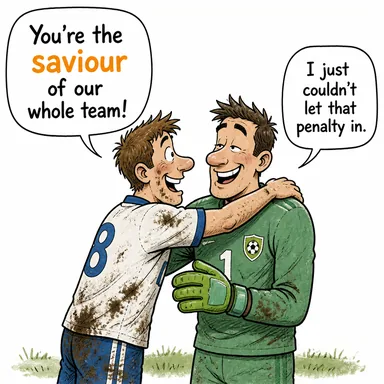 saviour (kurtarıcı) karikatürü — diyalogla bağlam içinde öğren