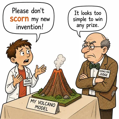 scorn (küçümsemek, hor görmek, aşağılamak) karikatürü — diyalogla bağlam içinde öğren