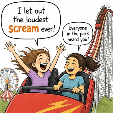 scream (çığlık, feryat) karikatürü — diyalogla bağlam içinde öğren