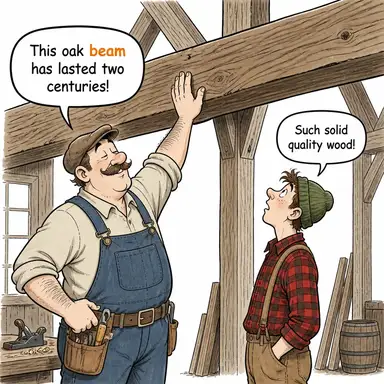 beam (ışın, kiriş (inşaat)) karikatürü — diyalogla bağlam içinde öğren