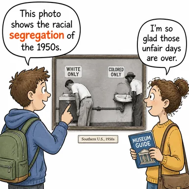 segregation (ayrımcılık, tecrit, ayırma) karikatürü — diyalogla bağlam içinde öğren