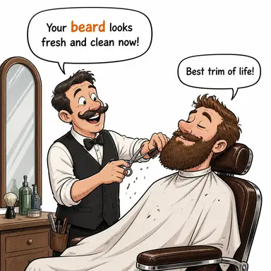 beard (sakal) karikatürü — diyalogla bağlam içinde öğren