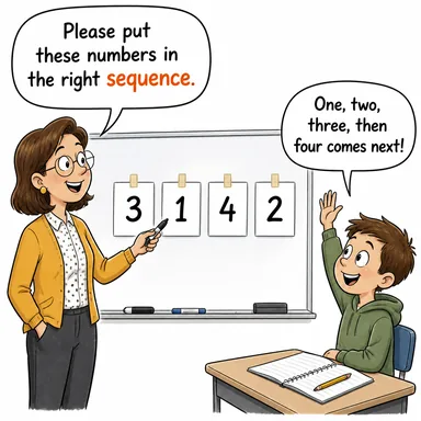 sequence (dizi, sıra, silsile, olay örgüsü) karikatürü — diyalogla bağlam içinde öğren