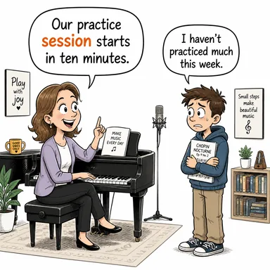 session (oturum, toplantı, seans, dönem) karikatürü — diyalogla bağlam içinde öğren