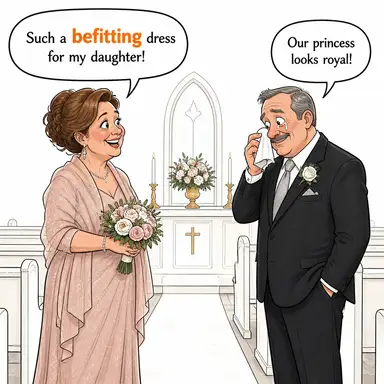 befitting (uygun, yaraşır, münasip) karikatürü — diyalogla bağlam içinde öğren