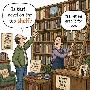 shelf (raf, (coğrafi) sahanlık/çıkıntı) karikatürü — diyalogla bağlam içinde öğren