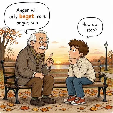 beget (yol açmak, sebep olmak, (baba) doğurtmak) karikatürü — diyalogla bağlam içinde öğren