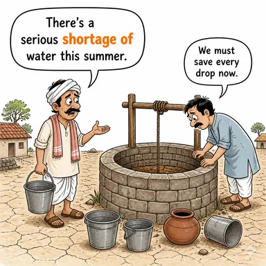 shortage of (kıtlık, eksiklik, darlık) karikatürü — diyalogla bağlam içinde öğren