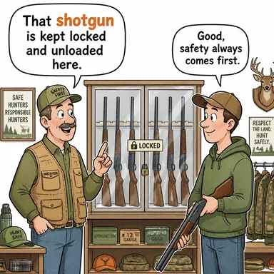 shotgun (av tüfeği) karikatürü — diyalogla bağlam içinde öğren