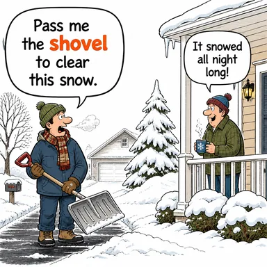 shovel (kürek) karikatürü — diyalogla bağlam içinde öğren