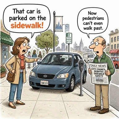 sidewalk (kaldırım, yaya yolu) karikatürü — diyalogla bağlam içinde öğren